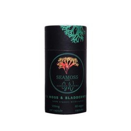 Sea Moss Capsules (1000mg per Day) | 60 Vegan Capsules | Wildcrafted Sea Moss from Grenada (Also Known as Irish Moss) | Non GMO | Dr Sebi Approved (Sea Moss & Bladderwrack)