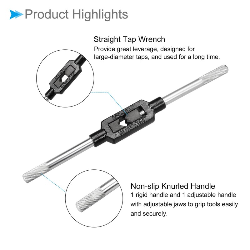 CoCud Tap Wrench Handle, Fit M4-M12 8/16"-1/2" (UNC/UNF) Taps Size,