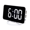 LED Digital Alarm Clock USB Charging Mirror Clock with 4