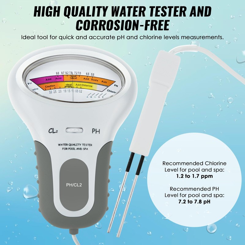 Portable Water Quality Analysis Chlorine & PH Meter Swimming Pool