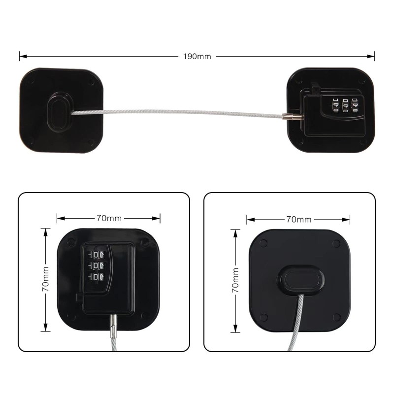 PTMYXIN A Pack Refrigerator Lock Combination Coded Fridge Lock Freezer