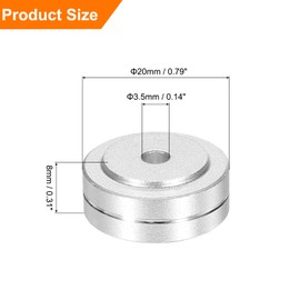 sourcing map 8 Pcs Subwoofer Isolation Pad, 20x8mm Speaker Isolation Pad Feet Speaker Spikes Turntable Audio Studio Monitor Isolation Pad for Audio Equipment Single Line, M3 Screws Silver