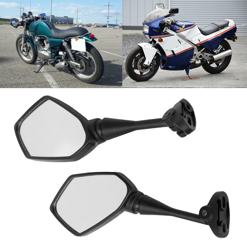 Pair Motorcycle Rearview Mirrors Black Visibility Replacement for Honda CBR
