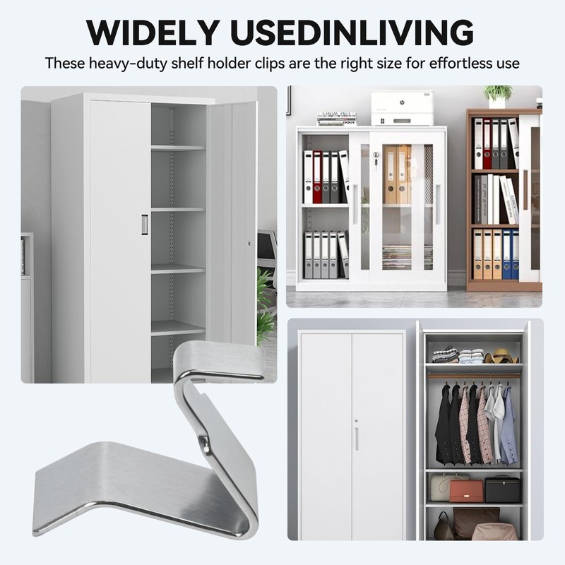 16 PCS Metal Cabinet Shelf S-Clips Compatible with Sandusky Metal