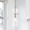 Capital Lighting 342411PN Mila Modern Clear Half-Crackle Glass Pendant Light