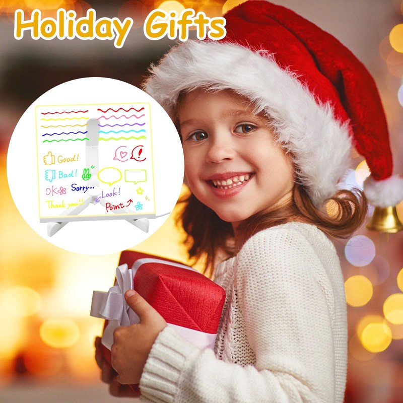 Transparent Acrylic Erasable Luminous Blackboard with 7 Pens and Stand