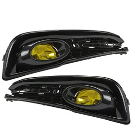 Kojem Pair Fog Lights Compatible with 2013-2015 Honda Civic 4-Door Sedan Halogen Fog Lamp w/Bulb+Switch Wiring Kit Yellow Lens Replacement for 33951TR0A51 33901TR0A51 71107TR3A51 71106TR3A5