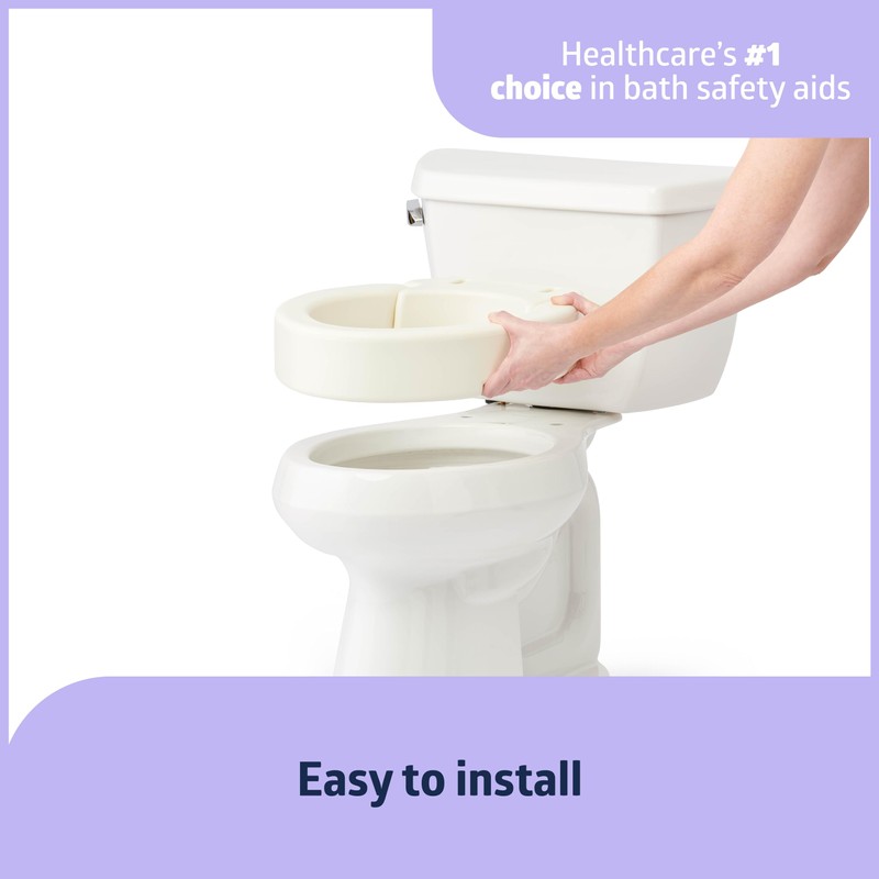 Medline Elongated Hinged Toilet Seat Riser, 3.5 inch, 400 lb