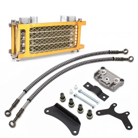 PowerMotor Motorcycle Engine Oil Cooler,Universal Engine Oil Cooling Kit for ATV Pit Bike Motorbike,Dirt Bike Oil Cooler Cooling Engine Radiator Kit Universal for 70cc 110cc 125cc 140cc Motorcycle