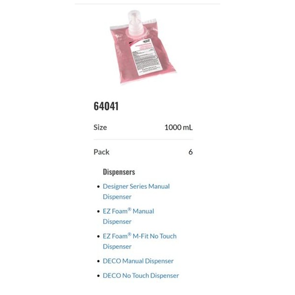 Foaming Antibacterial Moisture Wash, 1000 mL Refill, Health Guard 64041, Pack of 6