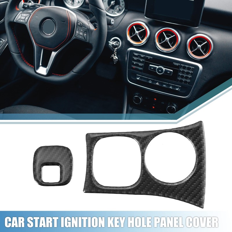 X AUTOHAUX Car Start Ignition Key Hole Panel Cover Interior