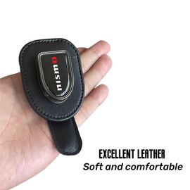 Car Sunglasses Holder Compatible with Juke 370Z 350Z GTR Skyline Z Nismo Leather and Alloy Car Glasses Clip Sunglasses Holders for Car Visor car Interior Accessories