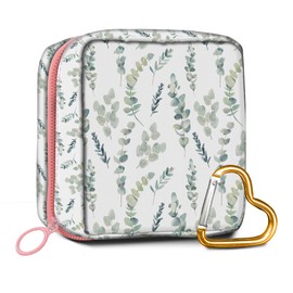 ADQWIOVL Travel Makeup Bag, Cute Cosmetic Bag Toiletry Bag for Women, Mini Make Up Pouches, Purse Cosmetic Organizer Cute Leaf