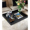 HofferRuffer Extra Large Serving Tray with Handles, Elegant Faux Leather