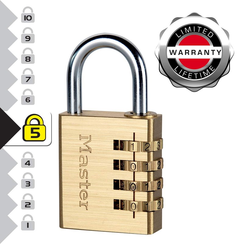 Master Lock 604EURD 40mm Resettable Brass Combination Padlock