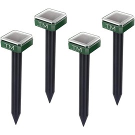 [4 Pack] Solar Sonic Mole Repellent Gopher Repellent Groundhog Detergent Protect Outdoor Lawn and Garden (4)