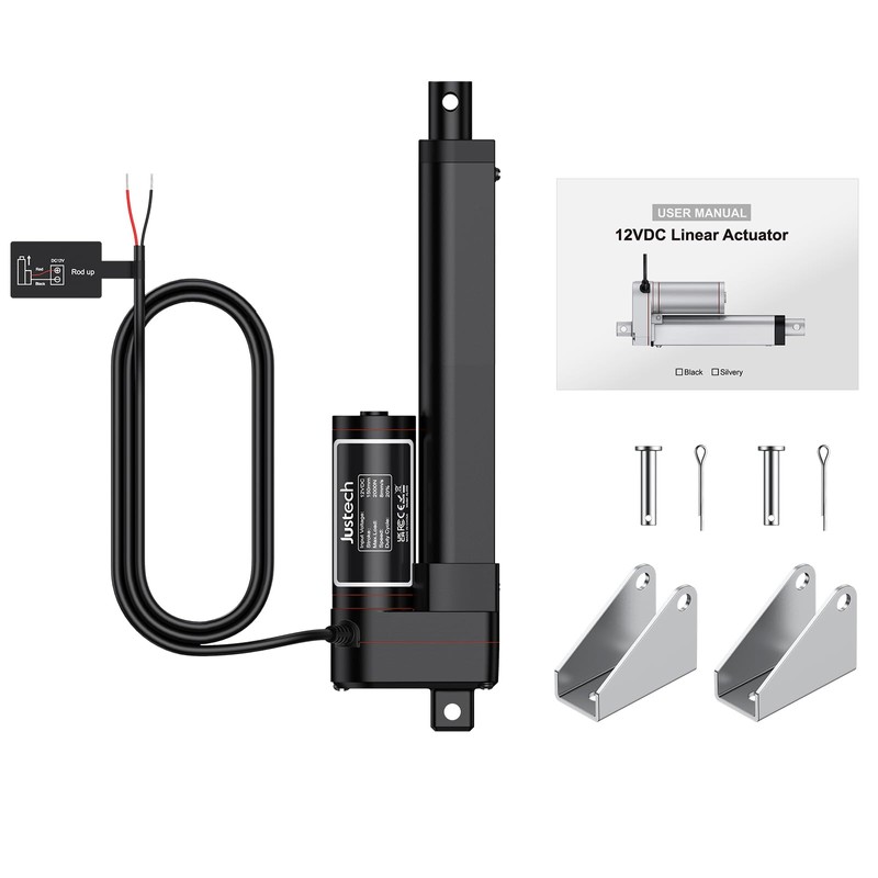 Justech 12V Heavy-Duty Linear Actuator 450lbs/2000N-6inch/150mm Silent IP54 Electric Actuator