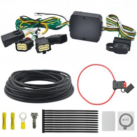 Ducodden 56407 4-Pin Trailer Wiring Harness Compatible with 2018-2024 Jeep Wrangler JL/JLU、Jeep Gladiator JT 2020-2024, 4 Way Towing Hitch Wire Harness Kit for JL Trailer Light Connect