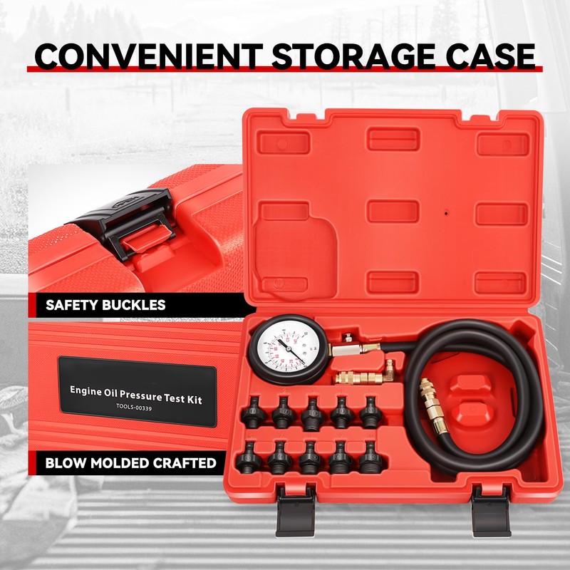 Auto Dynasty Oil Pressure Kit Dual Scale Gauge Engine Testing