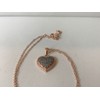ROSE GOLD OVER 925 STERLING SILVER HEART NECKLACE PENDANT LAB