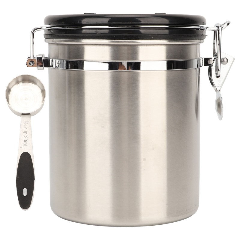Airtight Stainless Steel Coffee Bean Container Coffee Canister Kitchen Food