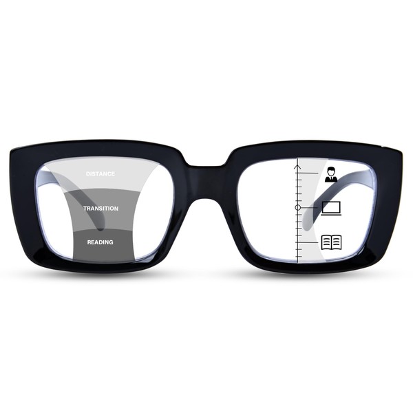 YUKANG Progressive Multifocus Reading Glasses for Women Men Anti Blue