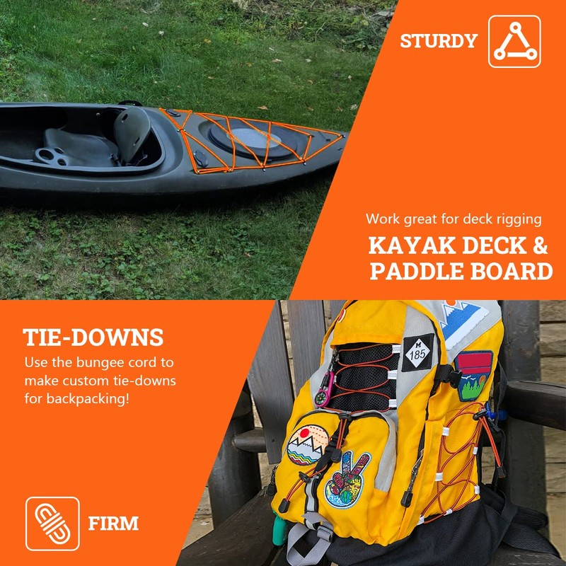 Bungee Straps, Kayak Elastic Cord, Marine Grade Shock Cord Ends