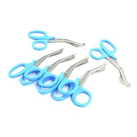 LAJA IMPORTS 6 PCS Paramedic Utility Bandage First AID Stainless Steel Trauma EMT EMS Shears Scissors 7.25' Teal
