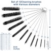 Ixiaoyoo Straw Cleaner Brush Set, 12 Pieces Botthle Cleaning Brush