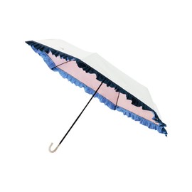 estaa MOONBAT First Class Light Blocking, Heat Shielding UV Shielding Parasol [For Rain or Shine] 19.7 inches (50 cm), Women's Decoration, Folding Umbrella, white (off-white)