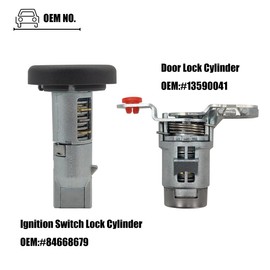 LXROAR01 Kit de cilindro de bloqueo para interruptor de encendido, cerradura de puerta, pestillo de puerta trasera, caja de guantes compatible con Silverado Tahoe Suburban Sierra Savana Yukon