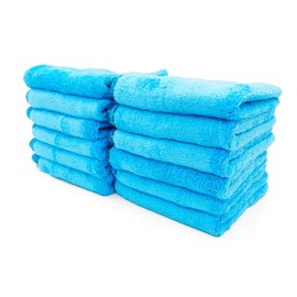 Optimum The Ultimate Detailing Towel – Microfiber Car Detailing Towel, 550 GSM, 16” x 16”, 70/30 Blend – 12 Pack, Blue