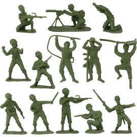 BMC WW2 D-Day Plastic Army Men - 34 American, British, German Soldier Figures
