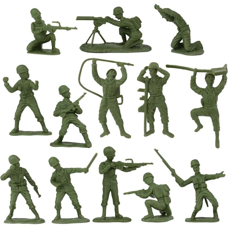 BMC WW2 D-Day Plastic Army Men - 34 American, British,