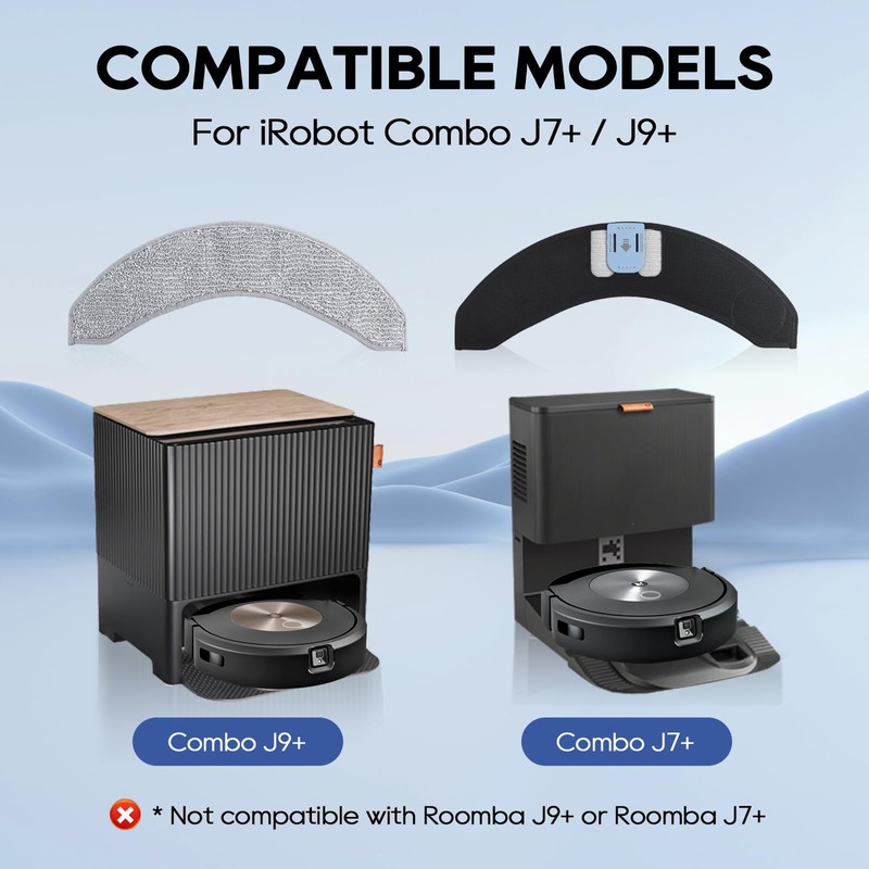 6 Pack Mop Pads Compatible for iRobot Roomba Combo J7+