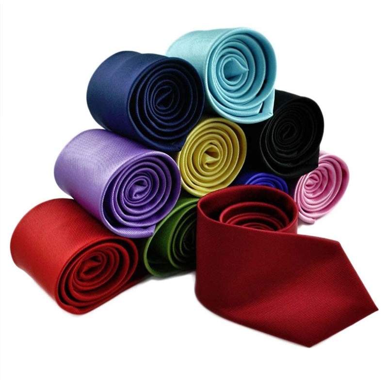 Formal Wedding Groomsmen Solid Colour Mens Silk Satin Tie Regular