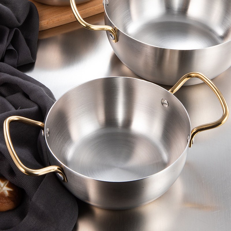 Korea Ramen Pot Stainless Steel Double Handle Fast Heating Ramen