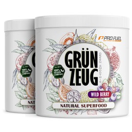 Superfood Drink Pulver WILD BERRY 2x300g - natürliche Vitamine, Mineralstoffe & Antioxidantien - das Beste aus über 40 Sorten Obst, Gemüse, Algen und Gräsern - GRÜNZEUG Smoothie Pulver - 100% vegan