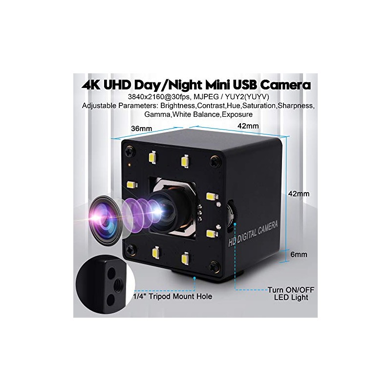 SVPRO Autofocus - Cámara USB 4K 30pfs UHD para ordenador