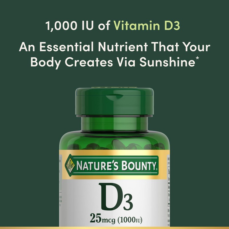 Nature's Bounty Vitamin D3 Vitamin Supplement, Supports Immune System and