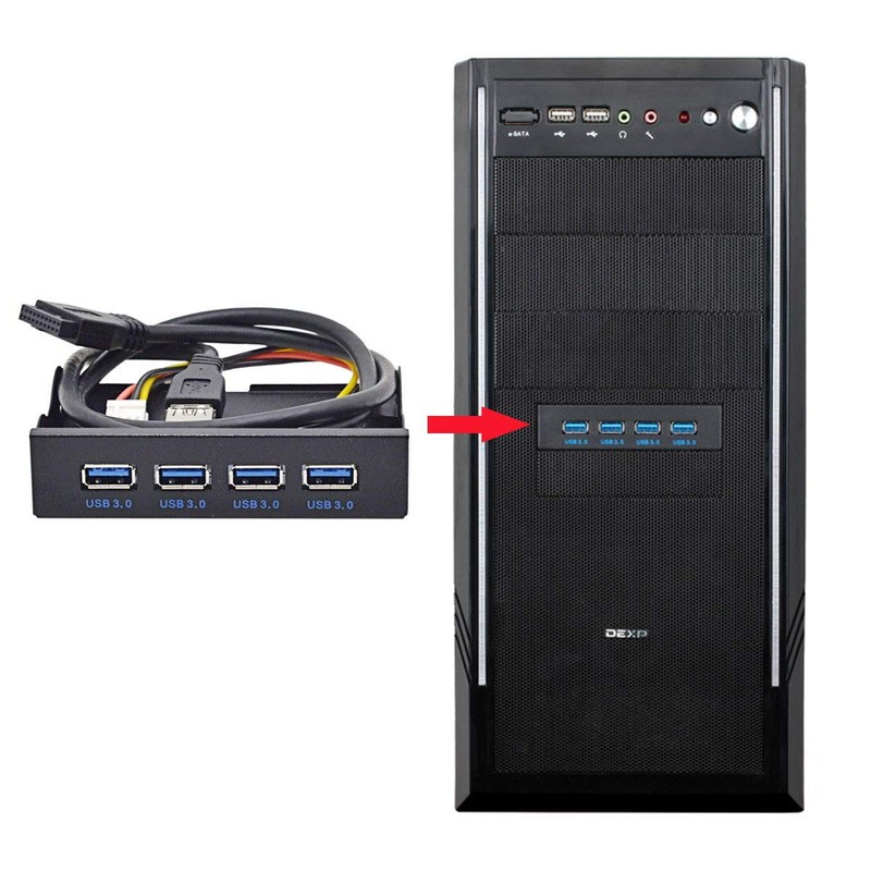 CY USB 3.0 HUB 4 Ports Front Panel to Motherboard