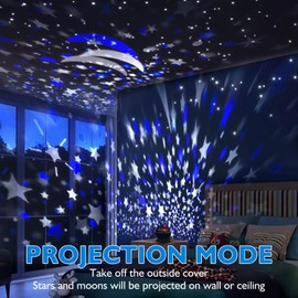 RICTLY Night Light for Kids, Kids Night Light, Star Night Light, Nebula Star Projector 360 Degree Rotation - 4 LED Bulbs 12 Light Color Changing with USB Cable, Romantic Gifts for Men Women Children