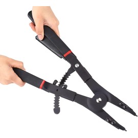 2PCS Heavy Duty Circlip Pliers, 16" Snap Ring Pliers Set, Internal External Snap Ring Pliers, with 0°15°45°90°tips, to install and uninstall the snap rings