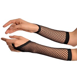 Ypser Long Fishnet Gloves Fingerless With Finger Loop