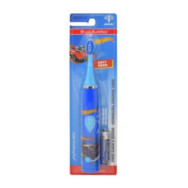 Brush Buddies Hot Wheels Battery Powered Sonic Electric Kids Toothbrush, Soft Bristles, Rounded Head, Children, Boys, Girls. Blue