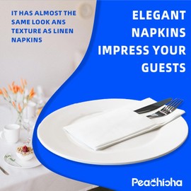 Disposable Dinner Napkins With Built-in Flatware Pocket, Pre folded Party Napkins For Silverware, Linen Feel Napkins Luxury And Elegant For Wedding Party Events, White, Total 200 Count