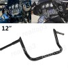 motor_parts2024 12" Hanger Bars Handlebars Black For Harley Touring Street