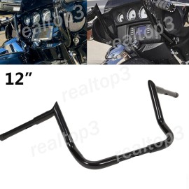 motor_parts2024 12" Hanger Bars Handlebars Black For Harley Touring Street Glide Electra