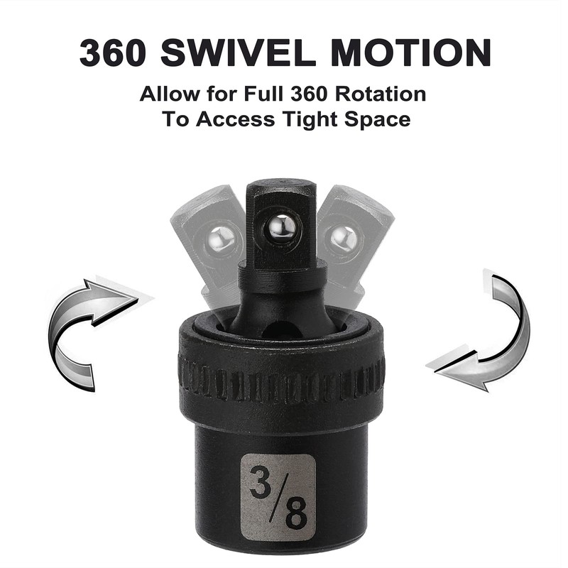 Mayouko 49 Pieces 3/8" Drive Impact Socket Set, 5/16"-3/4", 8-22MM,