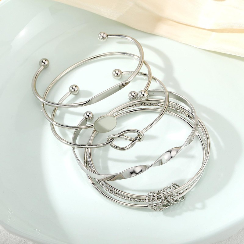 FUNOJOY Bangle Bracelets Set for Women, Multi Layer Stackable Cuff